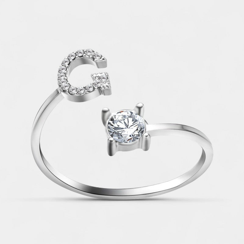 Virelle-Ring-Virelle Ring - Initial letter ring fashion met zirconia