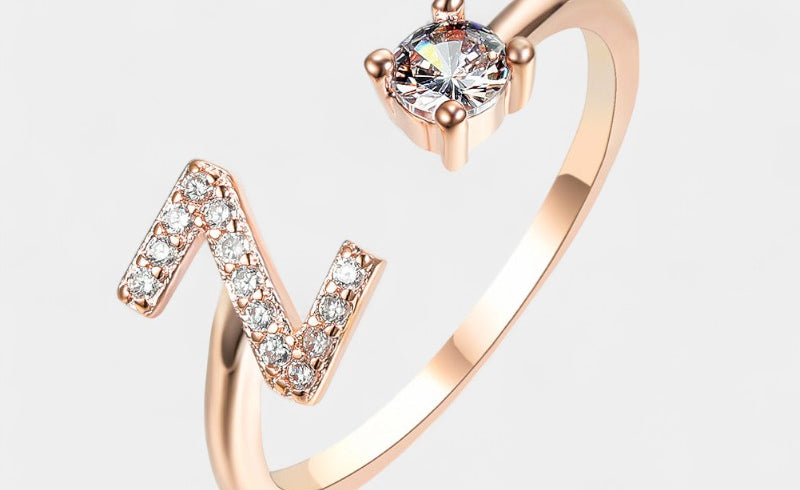 Virelle-Ring-Virelle Ring - Initial letter ring fashion met zirconia