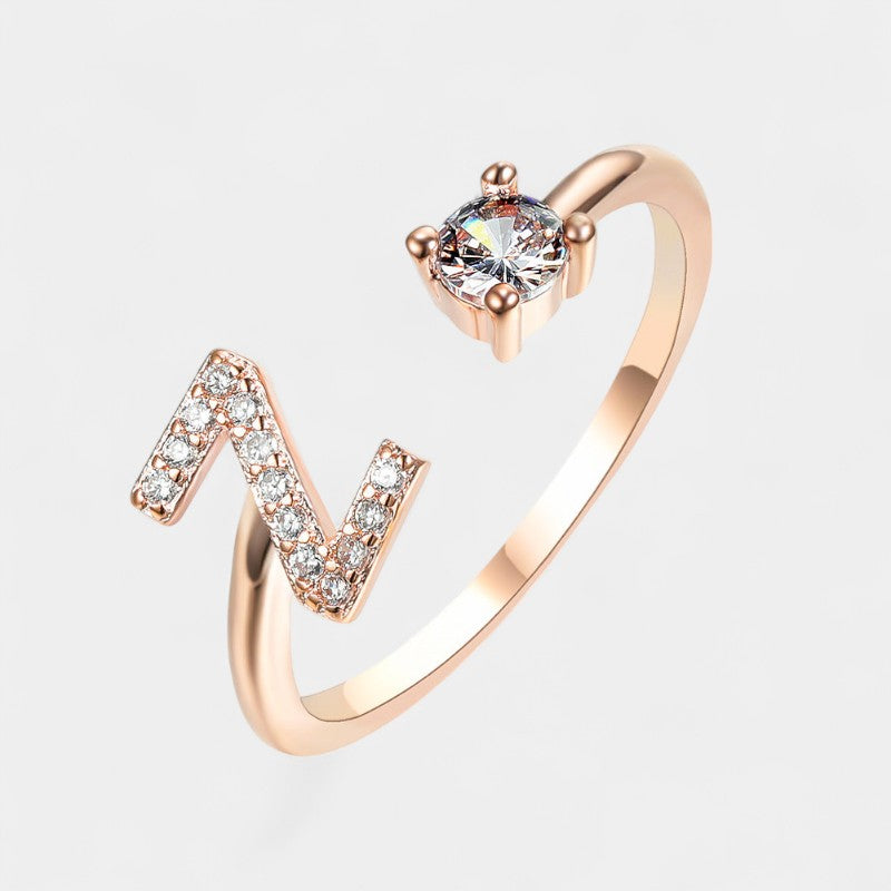 Virelle-Ring-Virelle Ring - Initial letter ring fashion met zirconia