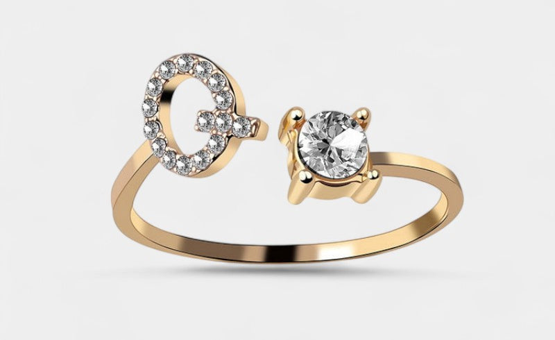 Virelle-Ring-Virelle Ring - Initial letter ring fashion met zirconia
