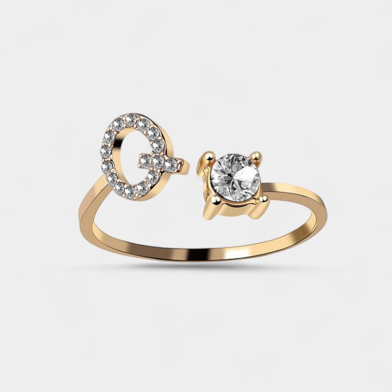 Virelle-Ring-Virelle Ring - Initial letter ring fashion met zirconia