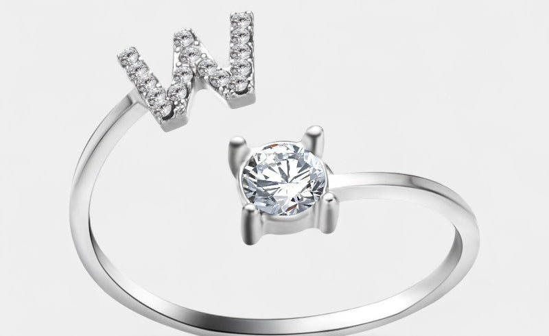 Virelle-Ring-Virelle Ring - Initial letter ring fashion met zirconia