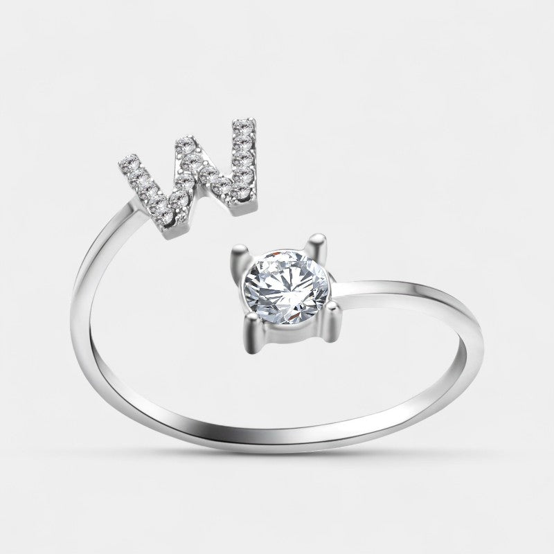 Virelle-Ring-Virelle Ring - Initial letter ring fashion met zirconia