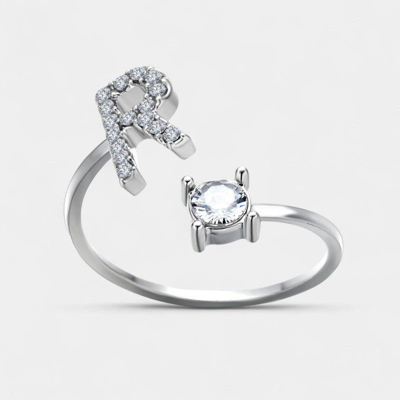 Virelle-Ring-Virelle Ring - Initial letter ring fashion met zirconia