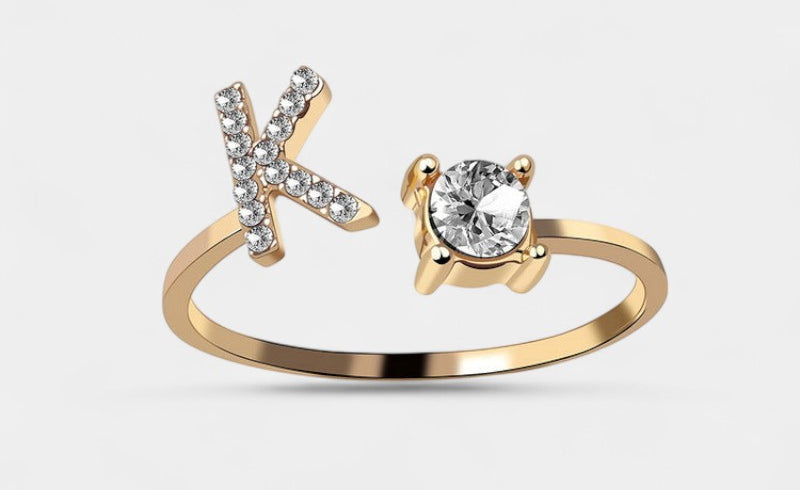 Virelle-Ring-Virelle Ring - Initial letter ring fashion met zirconia