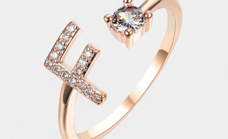 Virelle-Ring-Virelle Ring - Initial letter ring fashion met zirconia