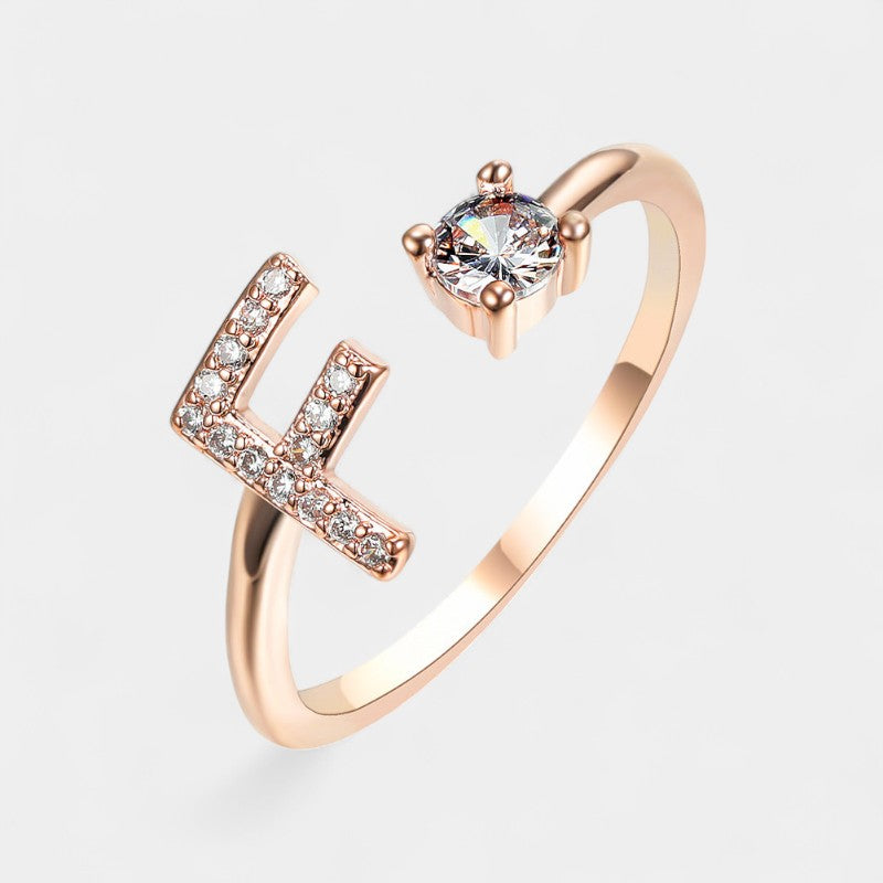 Virelle-Ring-Virelle Ring - Initial letter ring fashion met zirconia