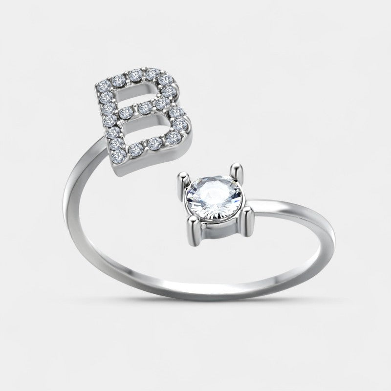 Virelle-Ring-Virelle Ring - Initial letter ring fashion met zirconia