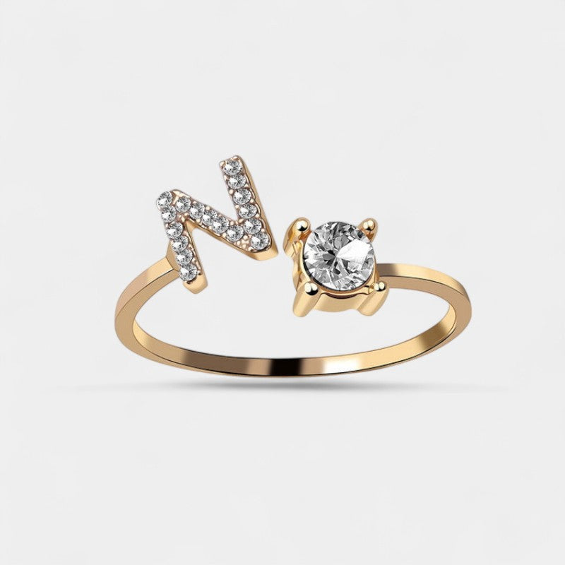 Virelle-Ring-Virelle Ring - Initial letter ring fashion met zirconia