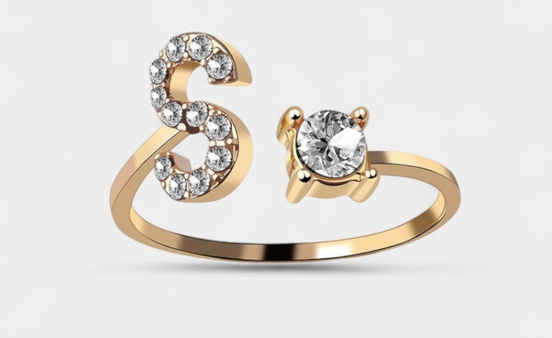 Virelle-Ring-Virelle Ring - Initial letter ring fashion met zirconia