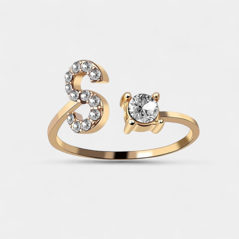 Virelle-Ring-Virelle Ring - Initial letter ring fashion met zirconia