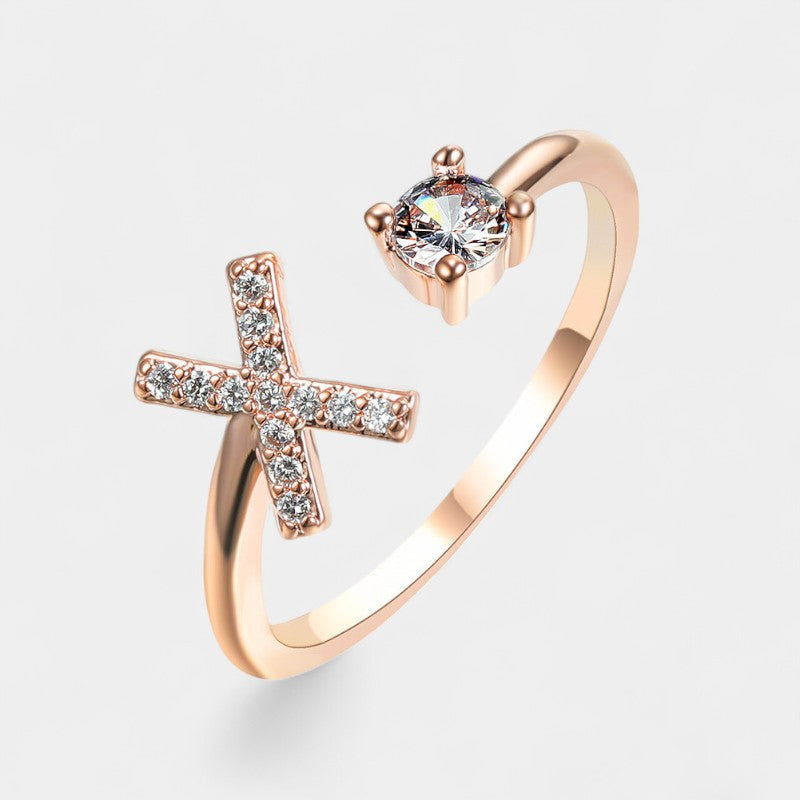 Virelle-Ring-Virelle Ring - Initial letter ring fashion met zirconia