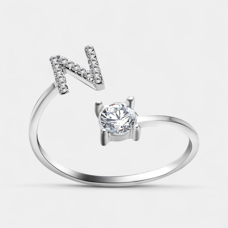 Virelle-Ring-Virelle Ring - Initial letter ring fashion met zirconia