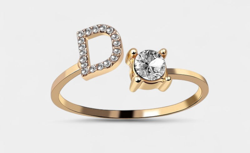 Virelle-Ring-Virelle Ring - Initial letter ring fashion met zirconia