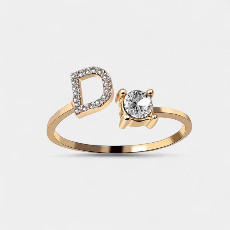 Virelle-Ring-Virelle Ring - Initial letter ring fashion met zirconia