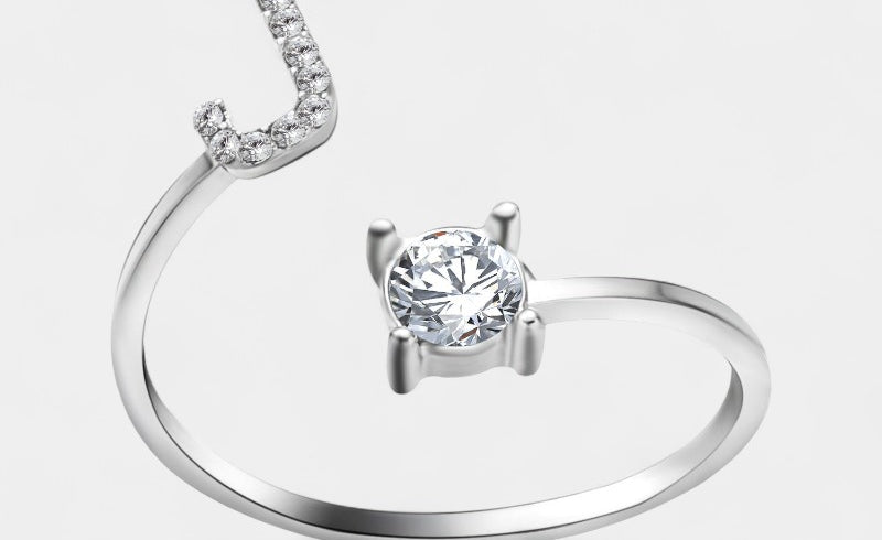 Virelle-Ring-Virelle Ring - Initial letter ring fashion met zirconia