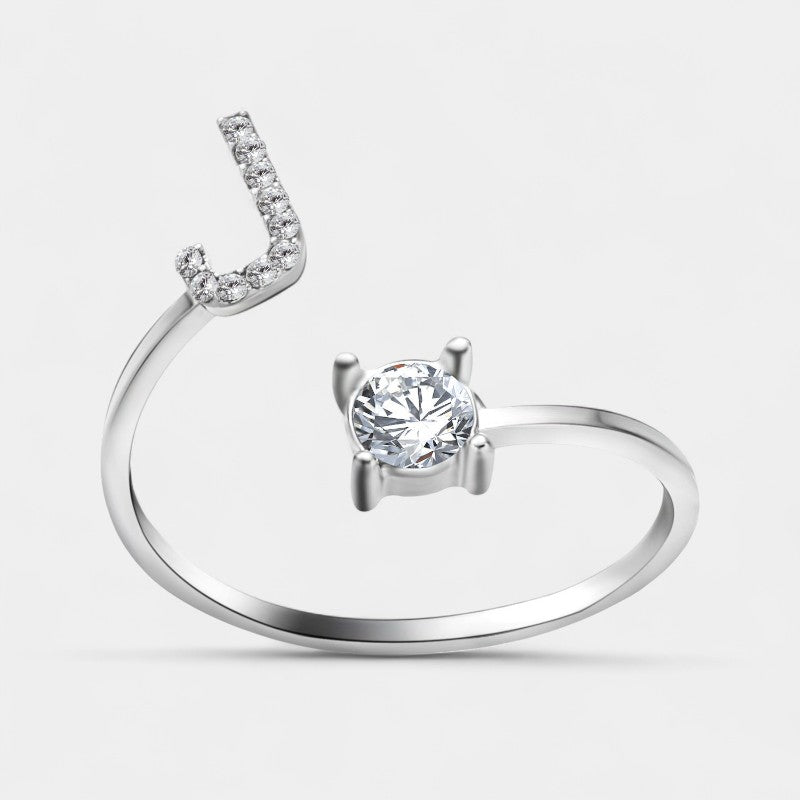 Virelle-Ring-Virelle Ring - Initial letter ring fashion met zirconia