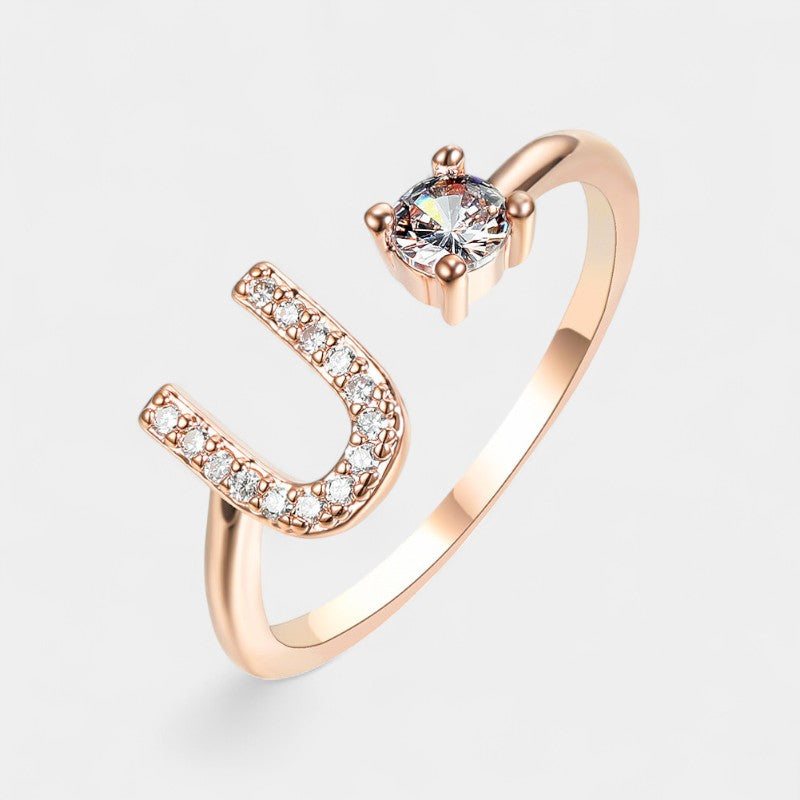 Virelle-Ring-Virelle Ring - Initial letter ring fashion met zirconia