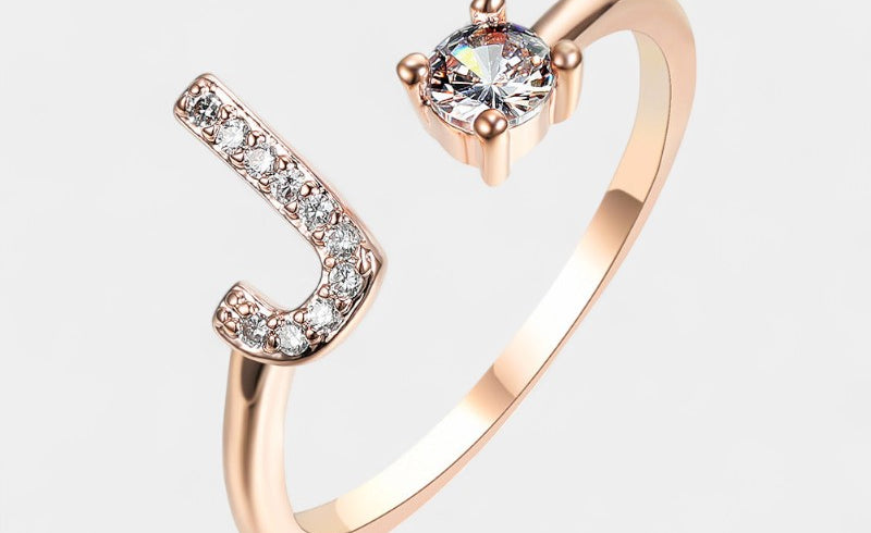 Virelle-Ring-Virelle Ring - Initial letter ring fashion met zirconia