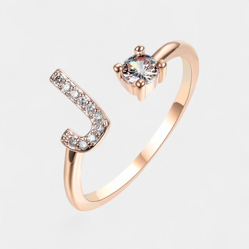 Virelle-Ring-Virelle Ring - Initial letter ring fashion met zirconia