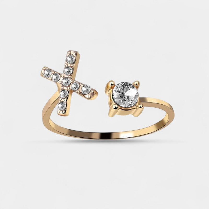 Virelle-Ring-Virelle Ring - Initial letter ring fashion met zirconia