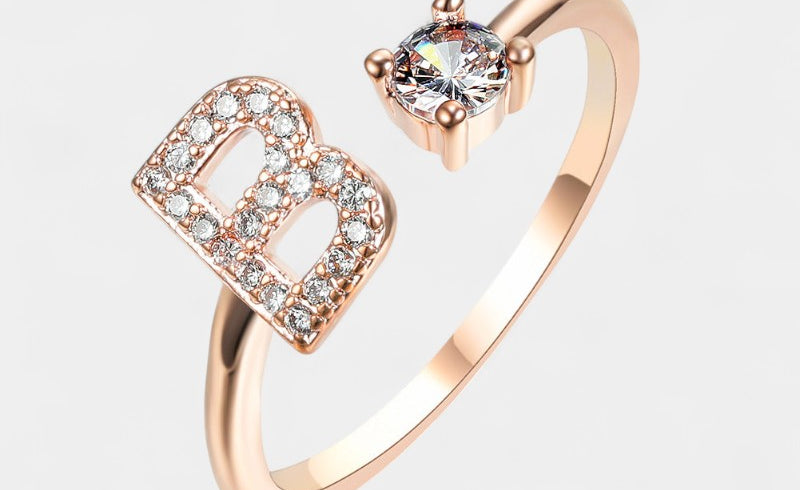 Virelle-Ring-Virelle Ring - Initial letter ring fashion met zirconia