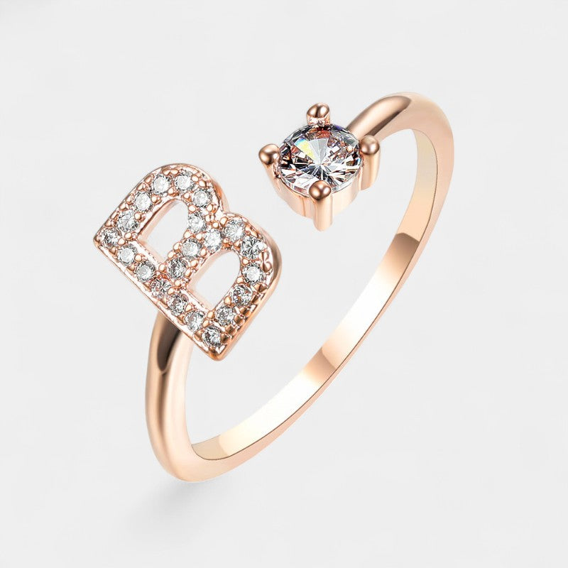 Virelle-Ring-Virelle Ring - Initial letter ring fashion met zirconia