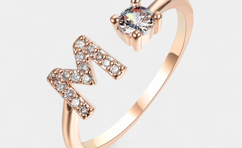 Virelle-Ring-Virelle Ring - Initial letter ring fashion met zirconia