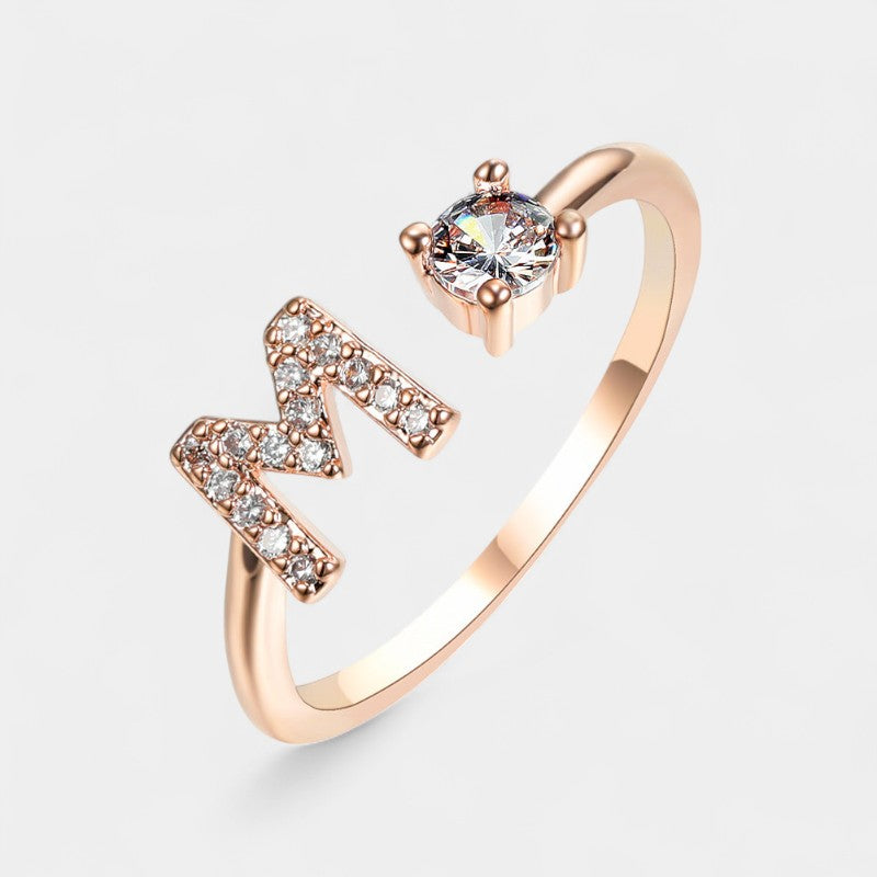 Virelle-Ring-Virelle Ring - Initial letter ring fashion met zirconia