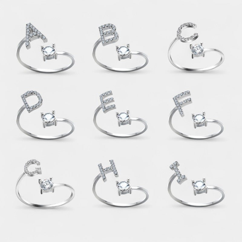 Virelle-Ring-Virelle Ring - Initial letter ring fashion met zirconia