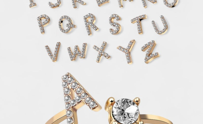 Virelle-Ring-Virelle Ring - Initial letter ring fashion met zirconia