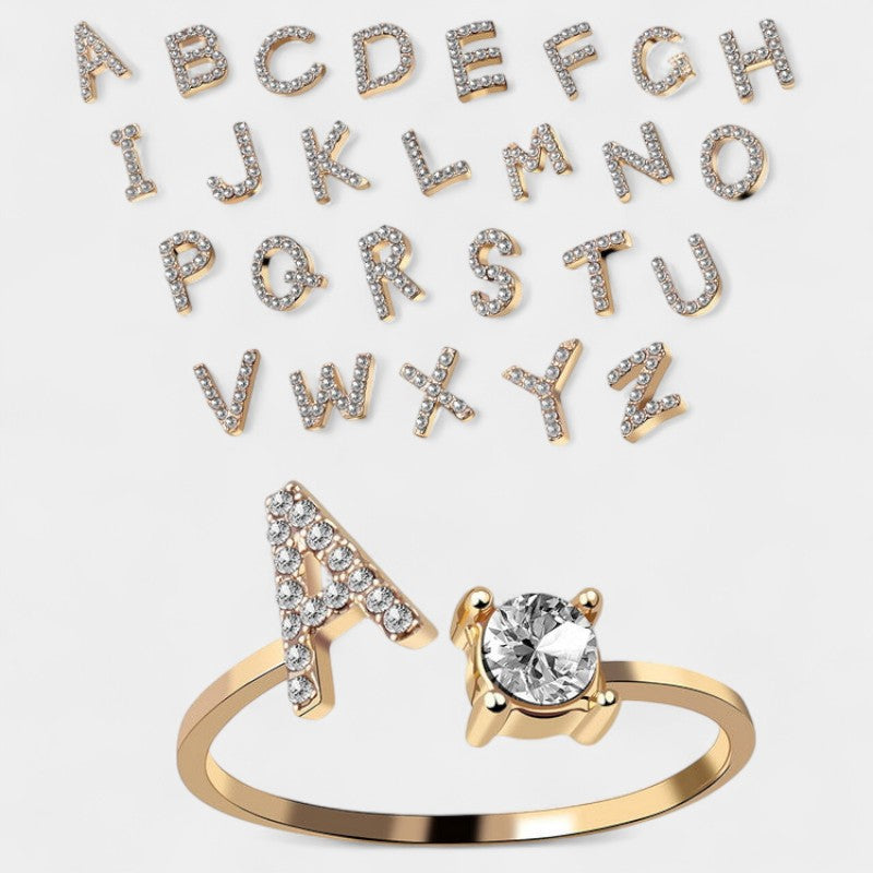 Virelle-Ring-Virelle Ring - Initial letter ring fashion met zirconia