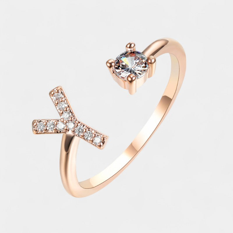 Virelle-Ring-Virelle Ring - Initial letter ring fashion met zirconia
