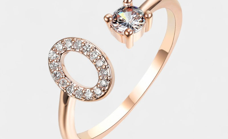 Virelle-Ring-Virelle Ring - Initial letter ring fashion met zirconia