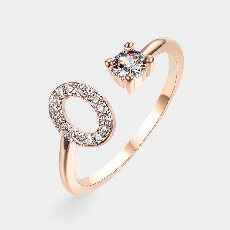 Virelle-Ring-Virelle Ring - Initial letter ring fashion met zirconia