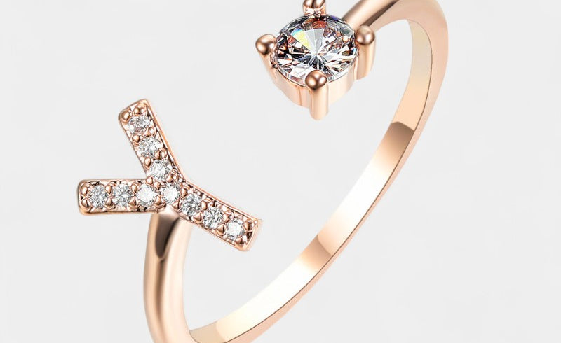 Virelle-Ring-Virelle Ring - Initial letter ring fashion met zirconia