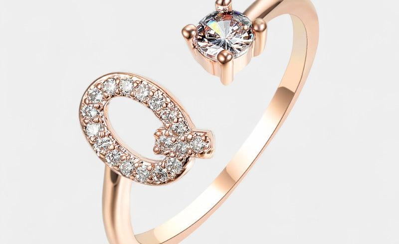 Virelle-Ring-Virelle Ring - Initial letter ring fashion met zirconia