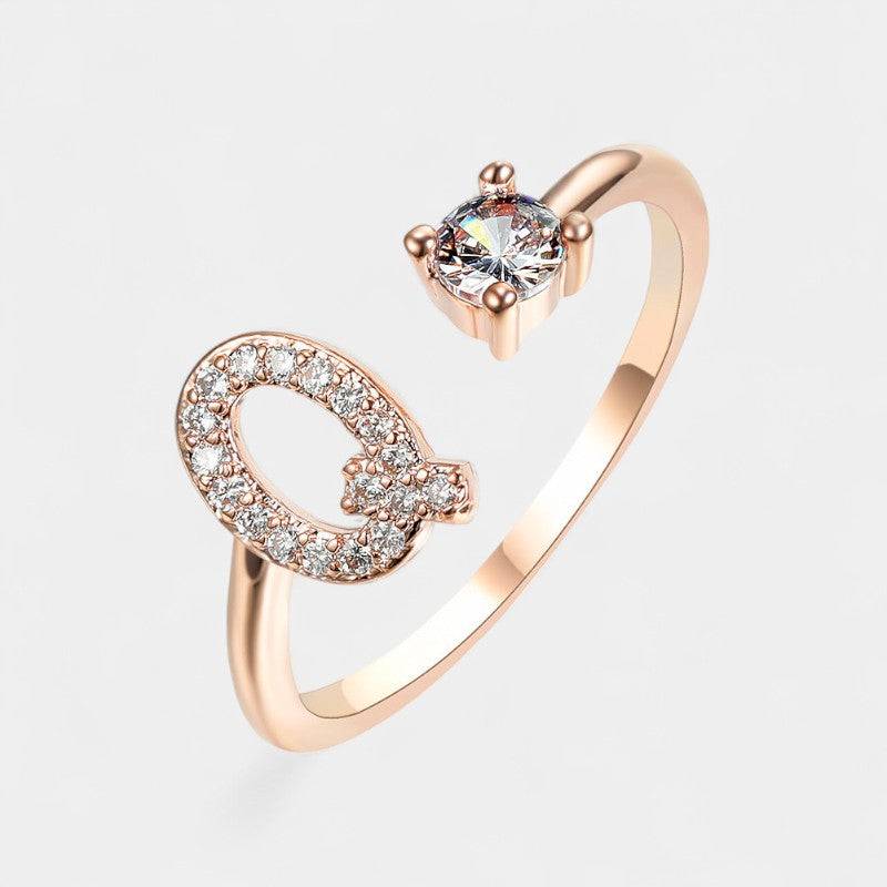 Virelle-Ring-Virelle Ring - Initial letter ring fashion met zirconia