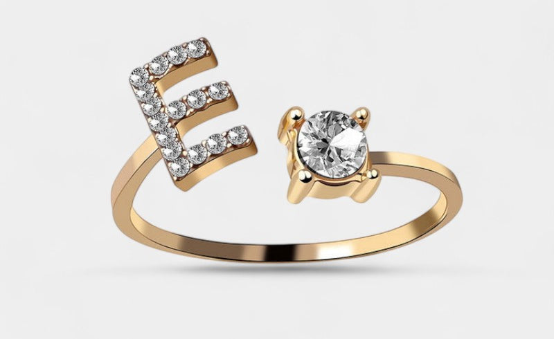 Virelle-Ring-Virelle Ring - Initial letter ring fashion met zirconia