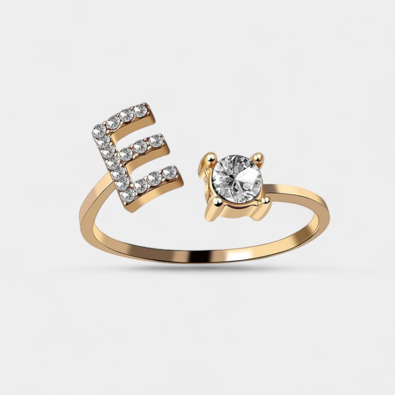 Virelle-Ring-Virelle Ring - Initial letter ring fashion met zirconia