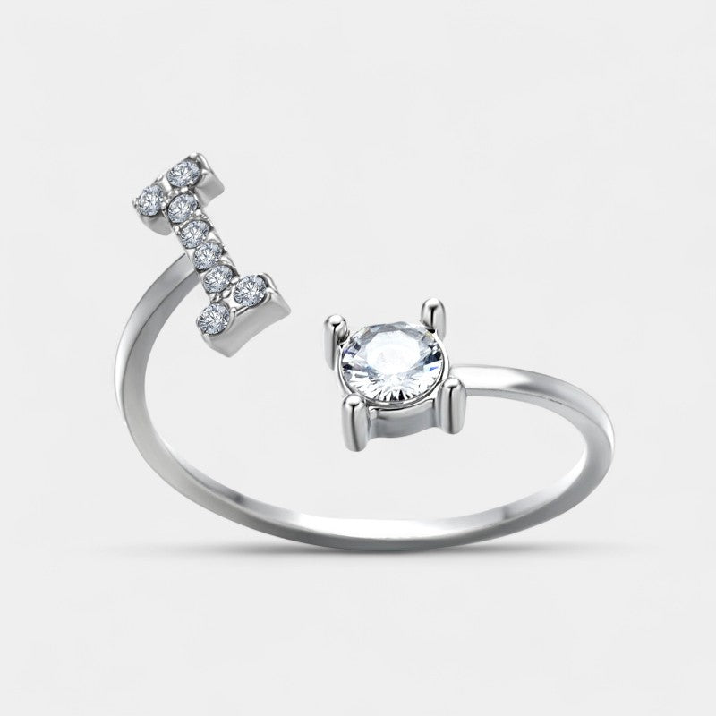 Virelle-Ring-Virelle Ring - Initial letter ring fashion met zirconia