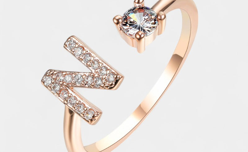 Virelle-Ring-Virelle Ring - Initial letter ring fashion met zirconia