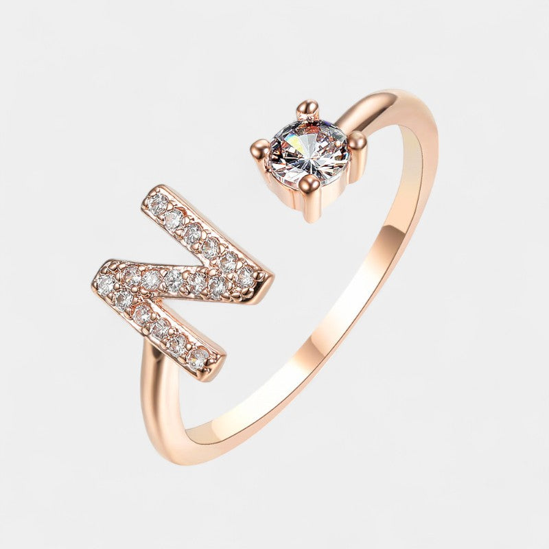 Virelle-Ring-Virelle Ring - Initial letter ring fashion met zirconia