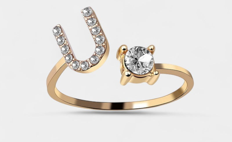 Virelle-Ring-Virelle Ring - Initial letter ring fashion met zirconia