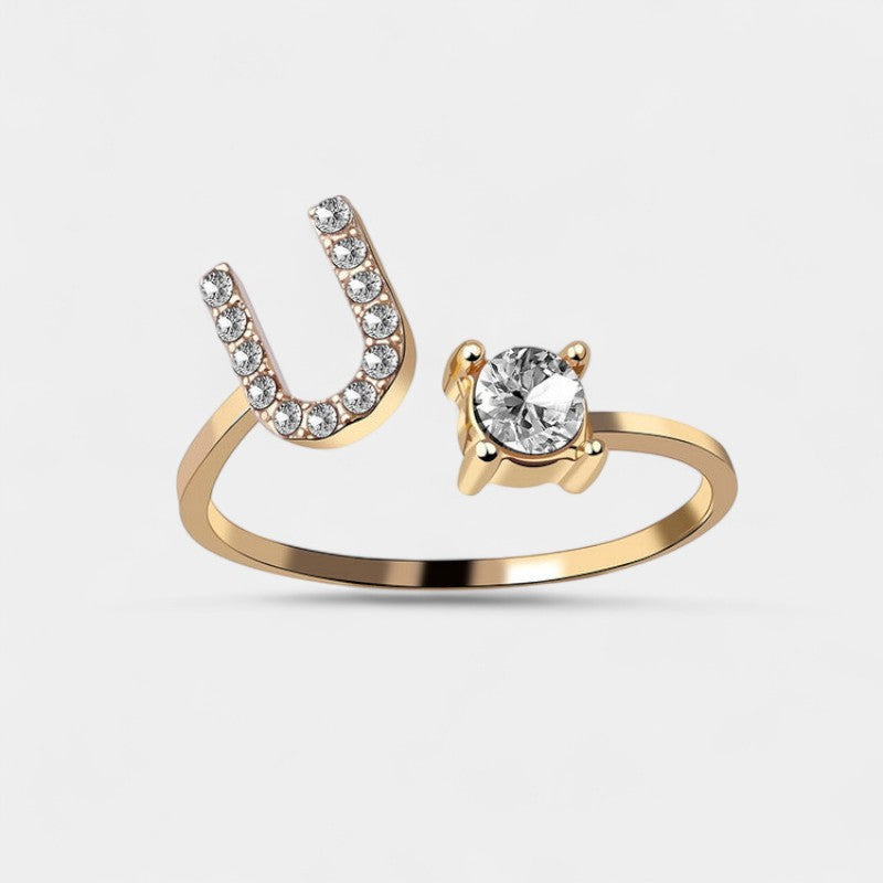 Virelle-Ring-Virelle Ring - Initial letter ring fashion met zirconia