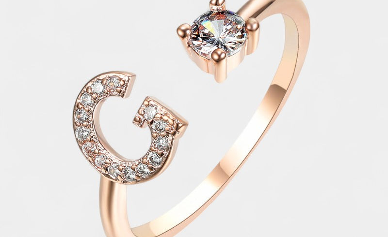 Virelle-Ring-Virelle Ring - Initial letter ring fashion met zirconia