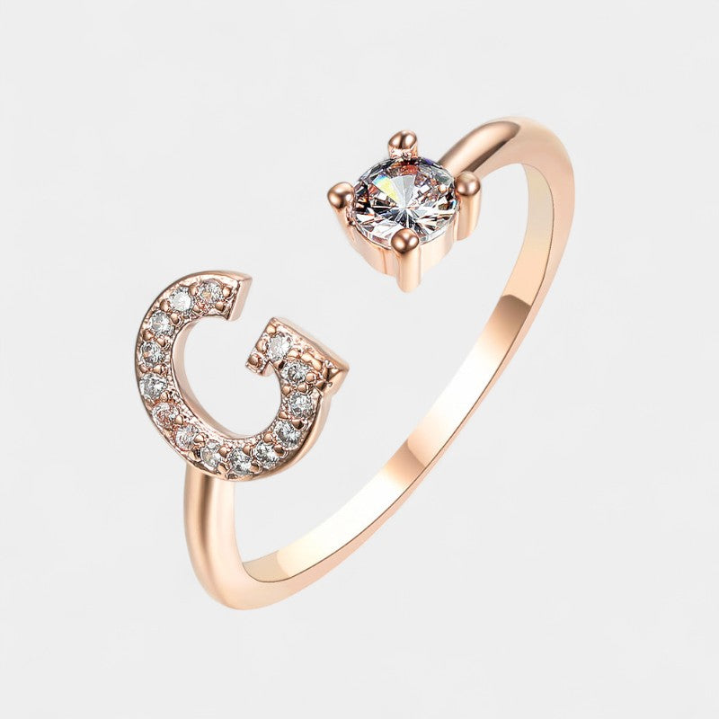 Virelle-Ring-Virelle Ring - Initial letter ring fashion met zirconia