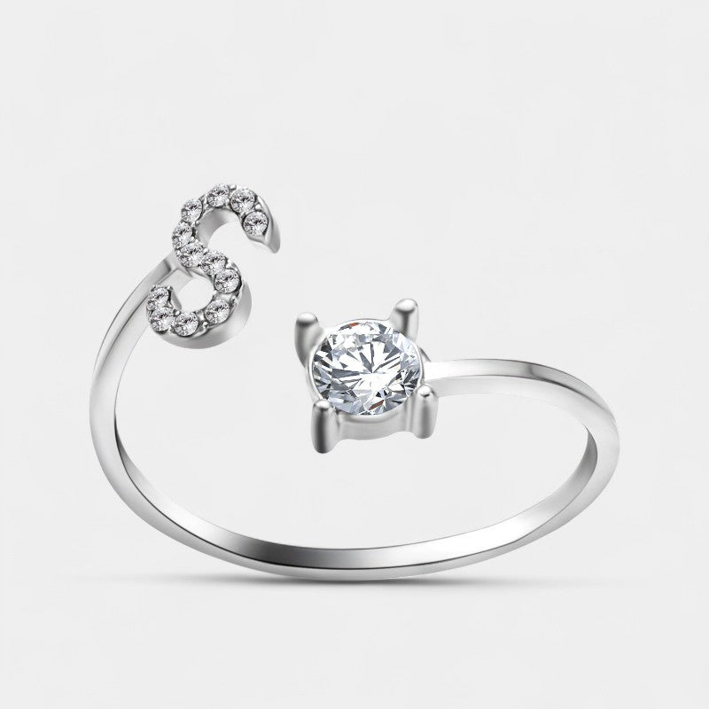 Virelle-Ring-Virelle Ring - Initial letter ring fashion met zirconia