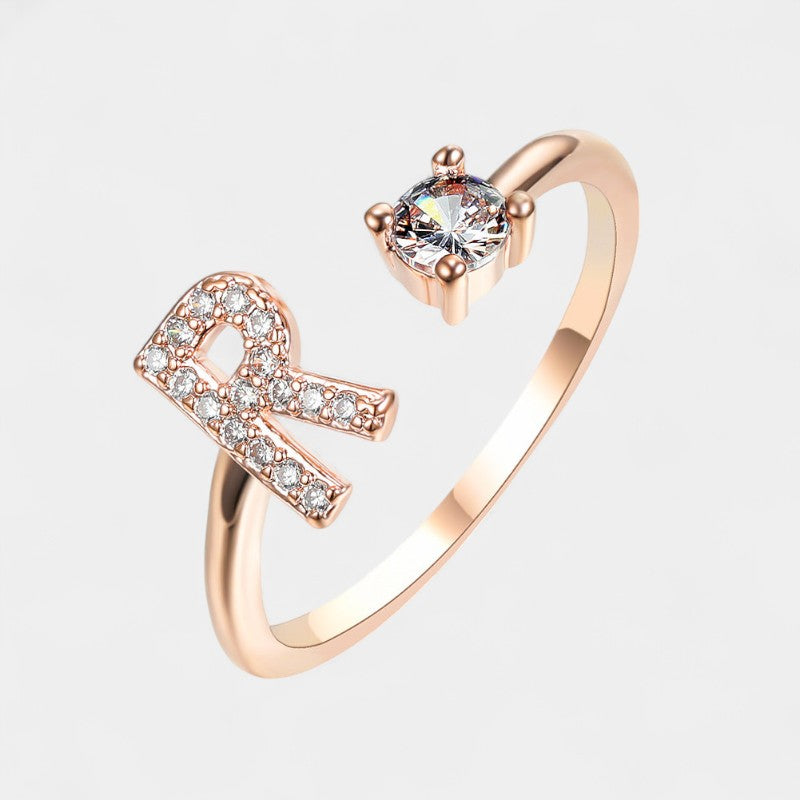 Virelle-Ring-Virelle Ring - Initial letter ring fashion met zirconia