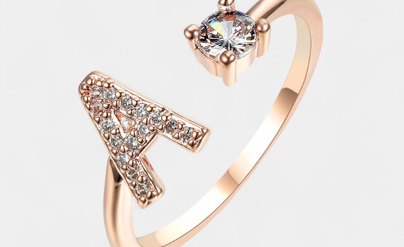 Virelle-Ring-Virelle Ring - Initial letter ring fashion met zirconia